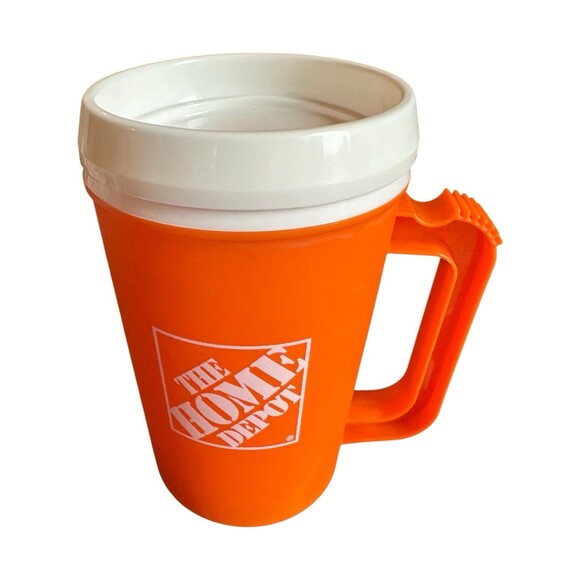 Vintage Home Depot 22oz Retro 80s 90s Insulated Hot Cold Mug Cup Plastic - Picture 9 of 9